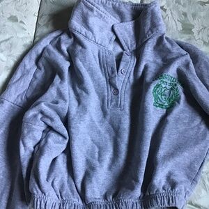 MISSGUIDED CROPPED COLLARED SWEATSHIRT